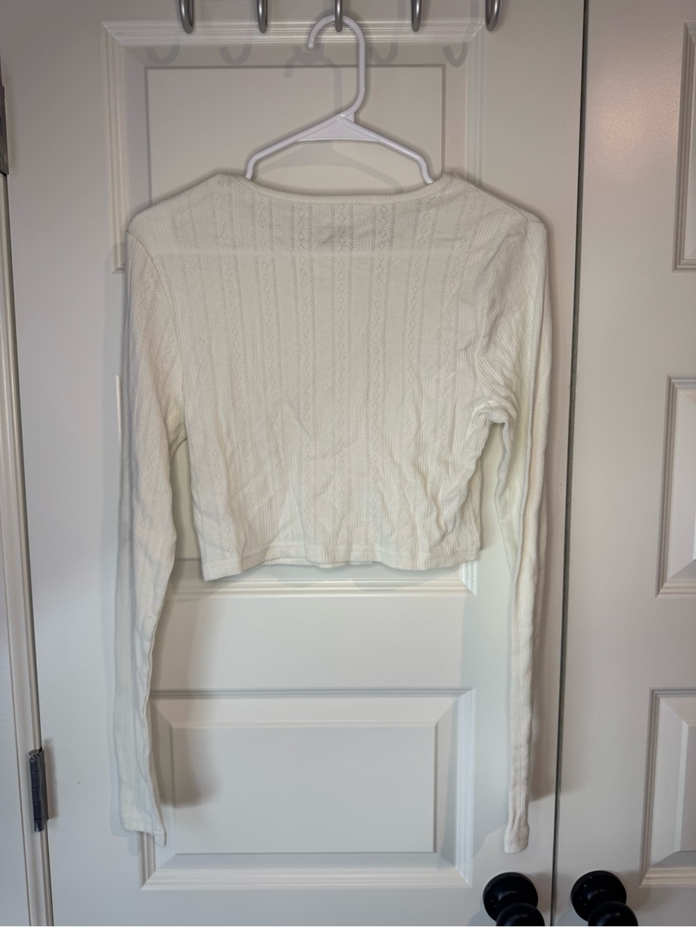 Out From Under Cream Ribbed Button-Front Crop Cardigan - Picture 2 of 3